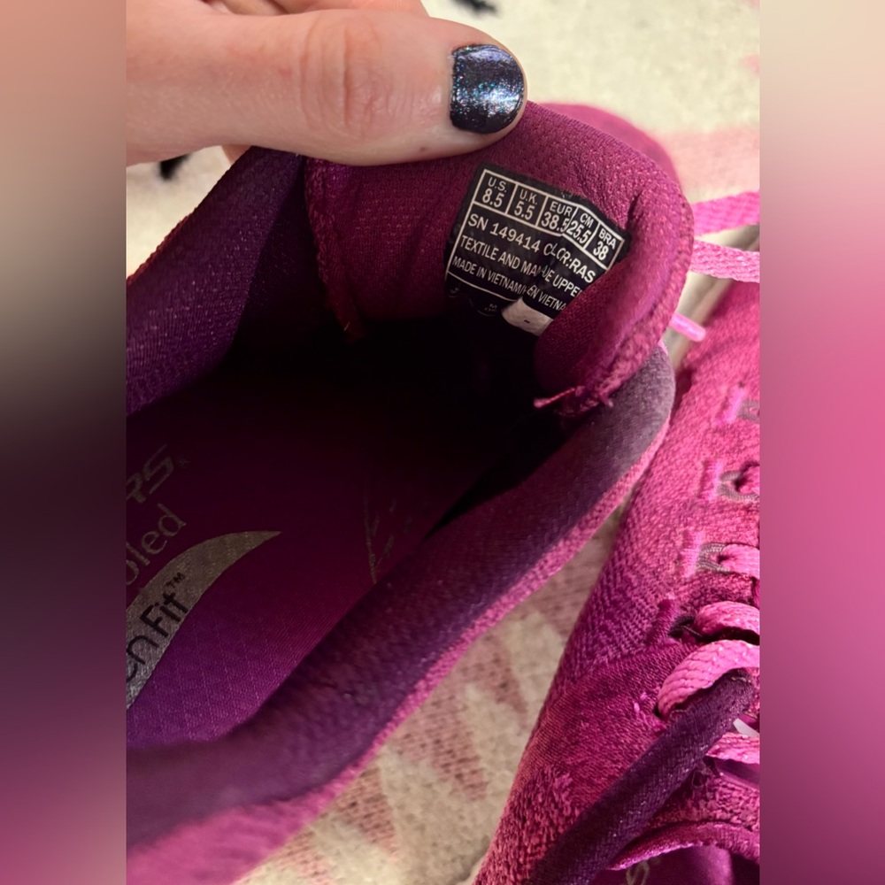Skechers Women's Arch Fit Slip-On Knit Sneakers in Hot Purple - Picture 4 of 4